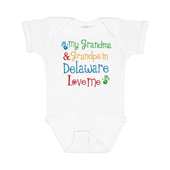 Inktastic Delaware Grandma Grandpa Love Me Boys or Girls Baby Bodysuit