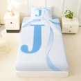 thumbnail image 3 of Manfei Romantic Dreamy J Personalized Initial Twin Sheet Sets 3pcs for Girls Kids,Teens Women Kawaii Bow Tie Letter Bedding,Lightweight Room Decor, 3 of 5