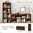 thumbnail image 6 of 8 Cube Storage Organizer, 2 Tier Multipurpose Display Shelf w/Open Storage & 2 Anti-Tipping Kits, 8-Cube Wooden Bookcase for Living Room, Bedroom, Study, Home, Office (Brown), 6 of 18
