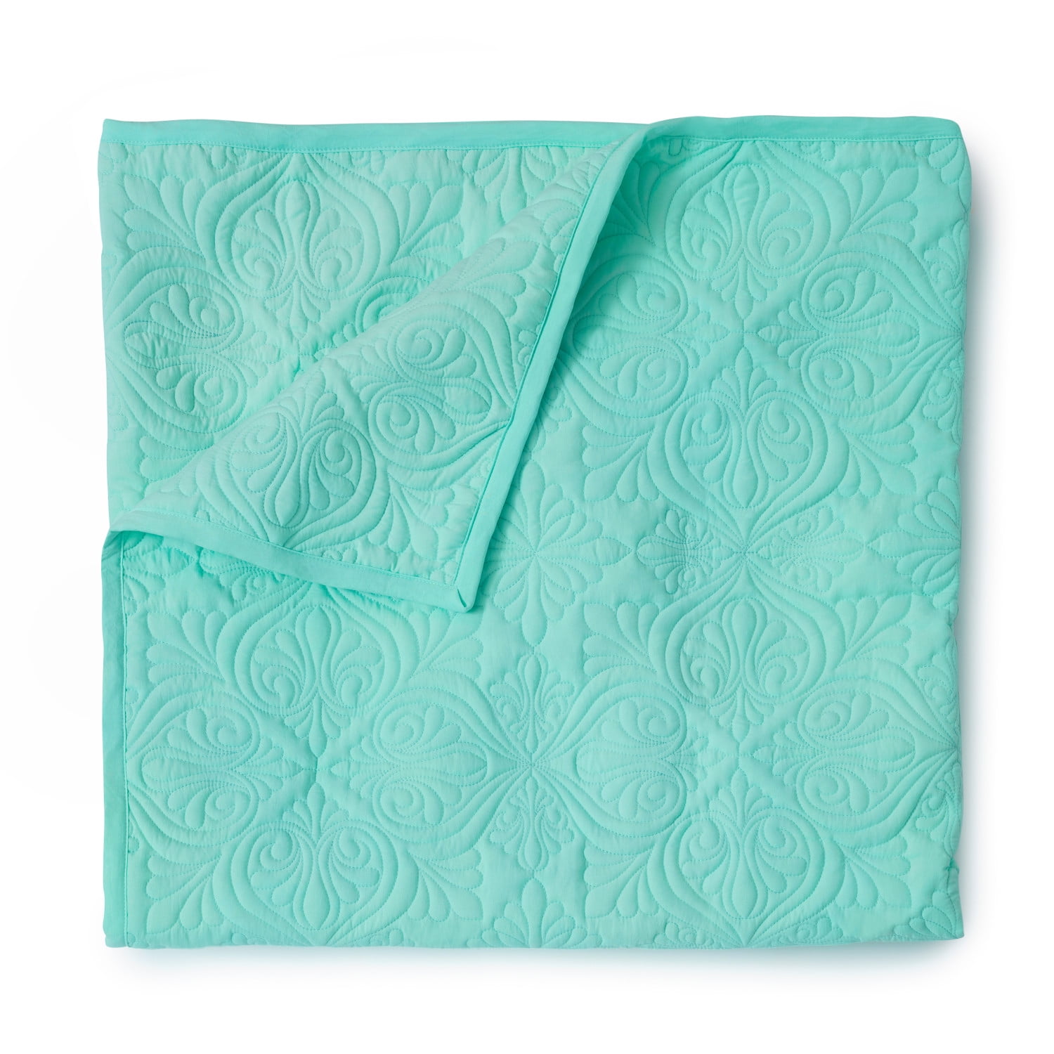 Martha Stewart Everyday 3 Piece Quilt Set - King, Solid Aqua