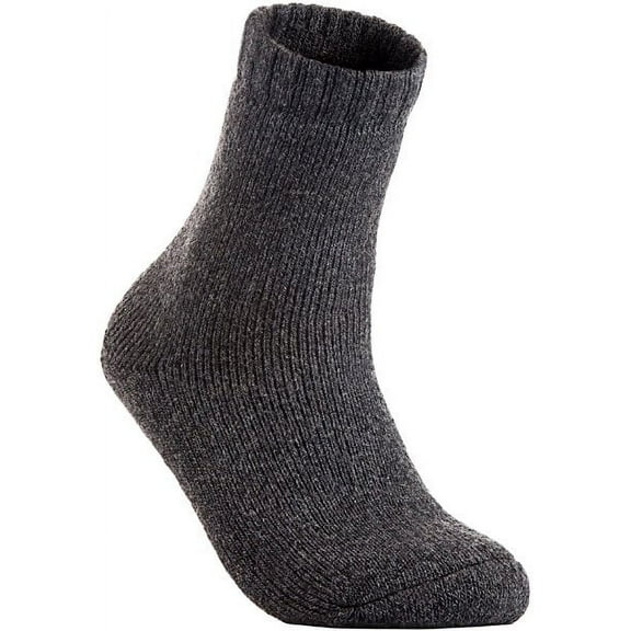 Lian LifeStyle Men's 1 Pair Breathable Wool Crew Socks High Performance & Extra Comfortable Size 6-9 Dark Grey