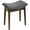 10.2"d Dark Grey+walnut, variant on Vanity Stool,Square Ottoman Stool Foot Rest,Upholstered Vanity Chair Foot Stool with Metal X Legs, Small Vanity seat for Entryway,Bedroom and Living Room,Linen White