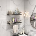 thumbnail image 3 of Estante flotante de pared con toallero dorado, 3 of 6