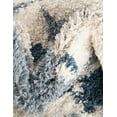 thumbnail image 4 of Unique Loom Hygge Shag Collection Area Rug - Balanced (8' Square Blue/Ivory), 4 of 7