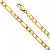 14K Gold 4.8mm Figaro 3+1 Fancy WP 120 : 26"