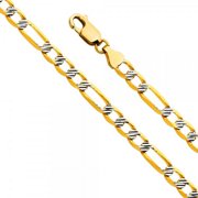 14K Gold 4.8mm Figaro 3+1 Fancy WP 120 : 26"