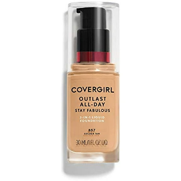COVERGIRL - Outlast All-Day Stay Fabulous 3-in-1 Foundation, Golden Tan 857, 1 oz