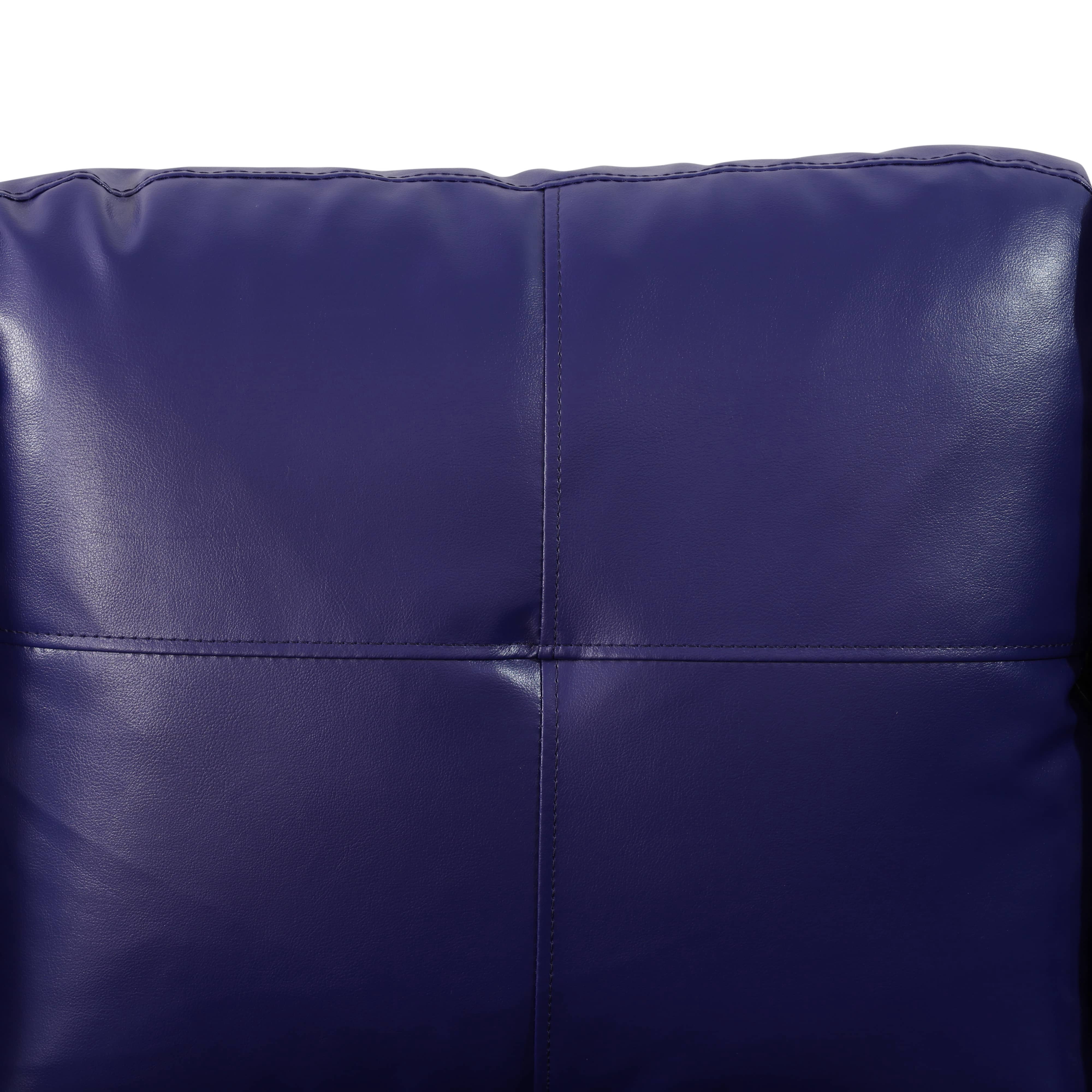 MAYEERTY Blue Faux Leather Living Room Sofa Set