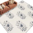 thumbnail image 2 of Blue Flowers 5'x7' Area Rug, Farmhouse Botanical Bloom Tulip Branches Washable Non-Slip Soft Rugs, Low-Pile Large Carpet for Living Room Bedroom Dining Room, Non-Shedding Accent Rug, 2 of 9