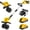 Yellow-4 Blades, variant on Rvchic 24V Cordless Tiller Cultivator with 2x2000mAh Batteries,360RPM High-Speed,4"Width x 6"Depth for Lawn,Gardening,Soil Cultivation ,4 Blades