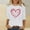 White, variant on NTACZA 3/4 Sleeve Tops for Women Trendy Valentines Black Crewneck T Shirt Cute Pullover Loose Fit Shirts for Women L
