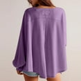 thumbnail image 7 of hotojiny Fall Tops for Women Long Sleeve Casual Knit Pullover Tops V Neck Solid Color Oversized Loose T Shirts, 7 of 7