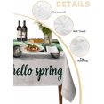 thumbnail image 5 of Hello Spring Rectangle Tablecloth, Easter Flowers Green Truck Vintage Floral Grey Waterproof & StainResistant Tablecloth, Washable Oil-proof Table Cover for Dining/Party/Wedding/Buffet 54x108 In, 5 of 9
