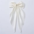 thumbnail image 5 of Blekii Large White Satin Bow Hair Clips - 2pcs, Big Bow with Long Ribbon, French Barrette for Girls & Women, Scarf Hair Slides, 5 of 5