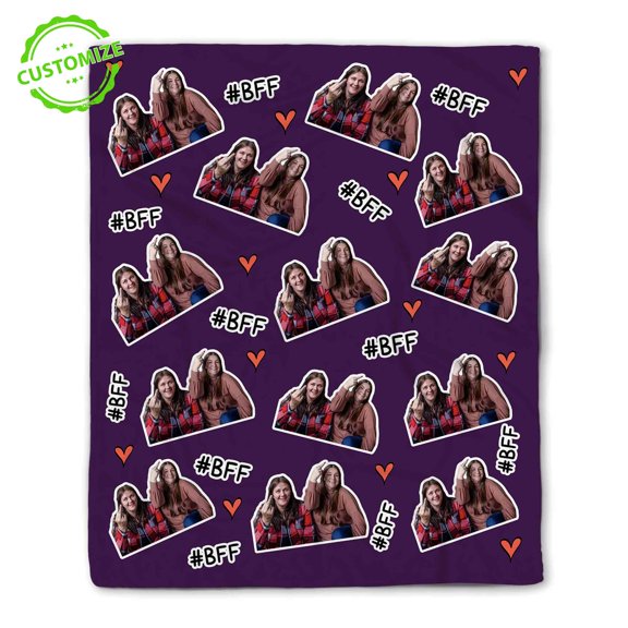 Customizaholic Custom Photo Blanket, Bestie Blanket, Best Friend Blanket, Bestie Blanket, Friendship Blanket, Custom Name Blanket, Best Friend Gifts For Women