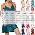 thumbnail image 4 of Stamzod Satin Nightgowns for Women V-Neck Lace Trim Spaghetti Straps Sleep Dress Soft Comfy Ladies Pajamas XL, 4 of 6