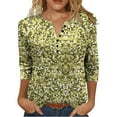 thumbnail image 3 of Craaazy Shirts For Women Button V-neck 3/4 Sleeve Tunic Blouses Gifts For Women, 3 of 6