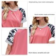thumbnail image 3 of Blusa casual de verano con cuello redondo y manga corta para mujer, 3 of 6