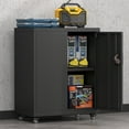 thumbnail image 3 of Marcree31.5''H Metal Storage Cabinets with Lock, Metal Garage Storage Cabinet on Wheels, Lockable Rolling Tool Chest Cabinet with Doors & Adjustable Shelves for Garage, Home, Office, Assembly Require, 3 of 11