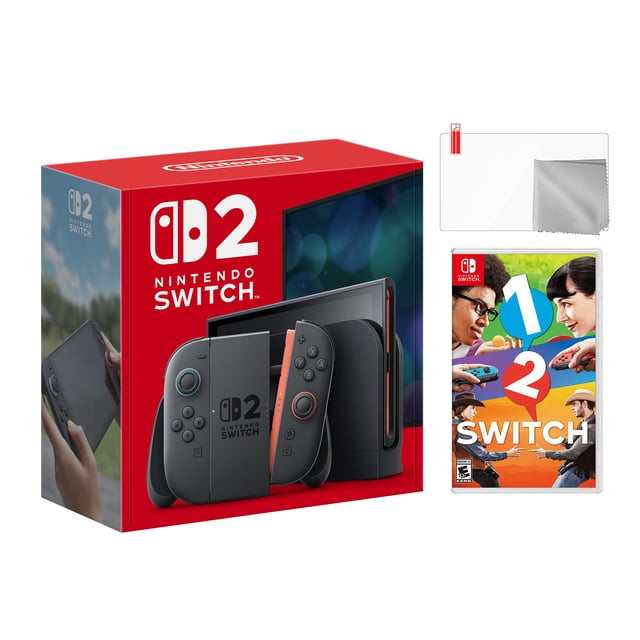 Nintendo Switch 2 Console 256GB 7.9-Inch 1080P HDR Touch Screen, Joy-Con 2 with Mouse Sensor, Dock, with 1-2 Switch And Microfiber Cleaning Cloth & Screen Protector