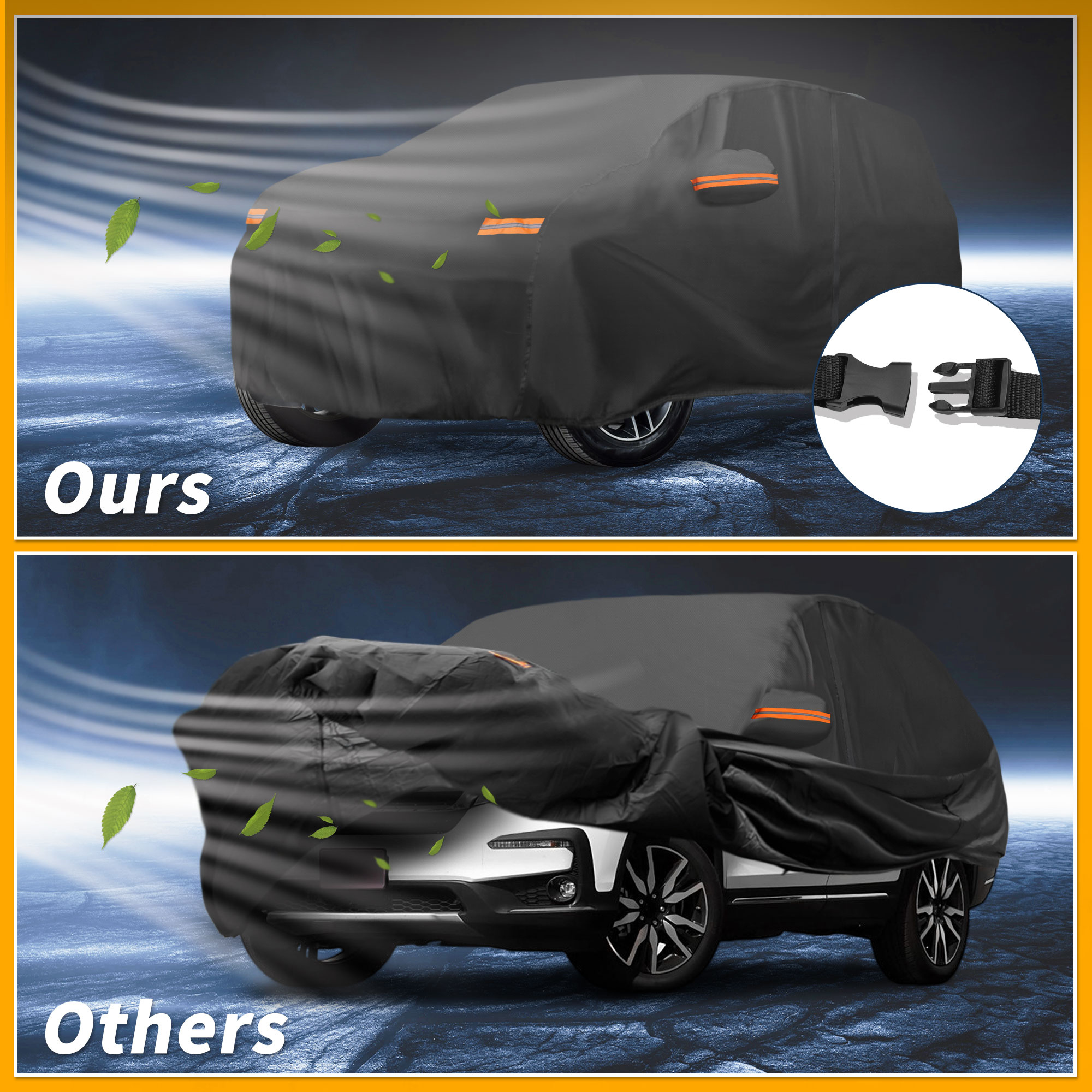 Unique Bargains Durable Waterproof Car Cover Black ["for Honda Pilot"]