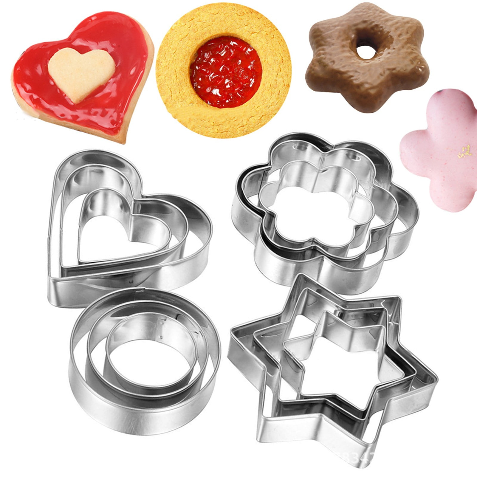 cookie cutter set stainless steel cutters baking cookies 12 pcs pastry biscuit