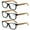 3 Pairs of Black, variant on 3 Pairs of Men Yellow Wood Grain Reading Glasses 2.00, Women Anti-blue light Spring Hinge Square Readers +2.00 Strength