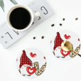 thumbnail image 4 of Fuzoiu Love Gnomes Print Leather Coasters Set,Drink Coasters Set of 4,for Tabletop Protection, Durable PVC Coasters,Home Décor and Housewarming Gift-Round Shape, 4 of 6