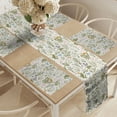 thumbnail image 2 of Ambesonne Floral Table Runner & Placemats, Vintage Garden Plants, Placemat 4 pcs + Runner 12"x90", Reseda Green Beige, 2 of 2