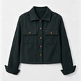 thumbnail image 3 of Resicozy Womens Fashion Cropped Jacket Corduroy Button Down Long Sleeve Coats Lightweight Plain Jackets with Pockets 2026 Dark Gray S, 3 of 4