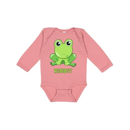 

Inktastic Ribbit Cute Green Frog Gift Baby Boy or Baby Girl Long Sleeve Bodysuit