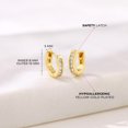 thumbnail image 4 of Channel Set CZ 8mm Baby / Toddler Earrings Hoop - Sterling Silver Gold Plated, 4 of 6