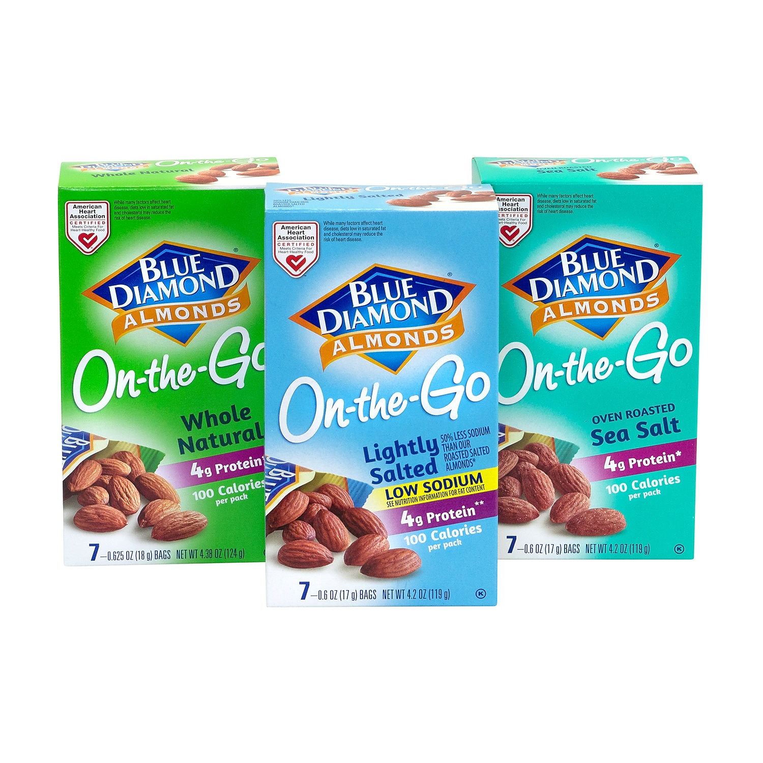 BLUE DIAMOND Almonds Variety Pack On-The-Go Pouches, 0.625 oz, 42 Count
