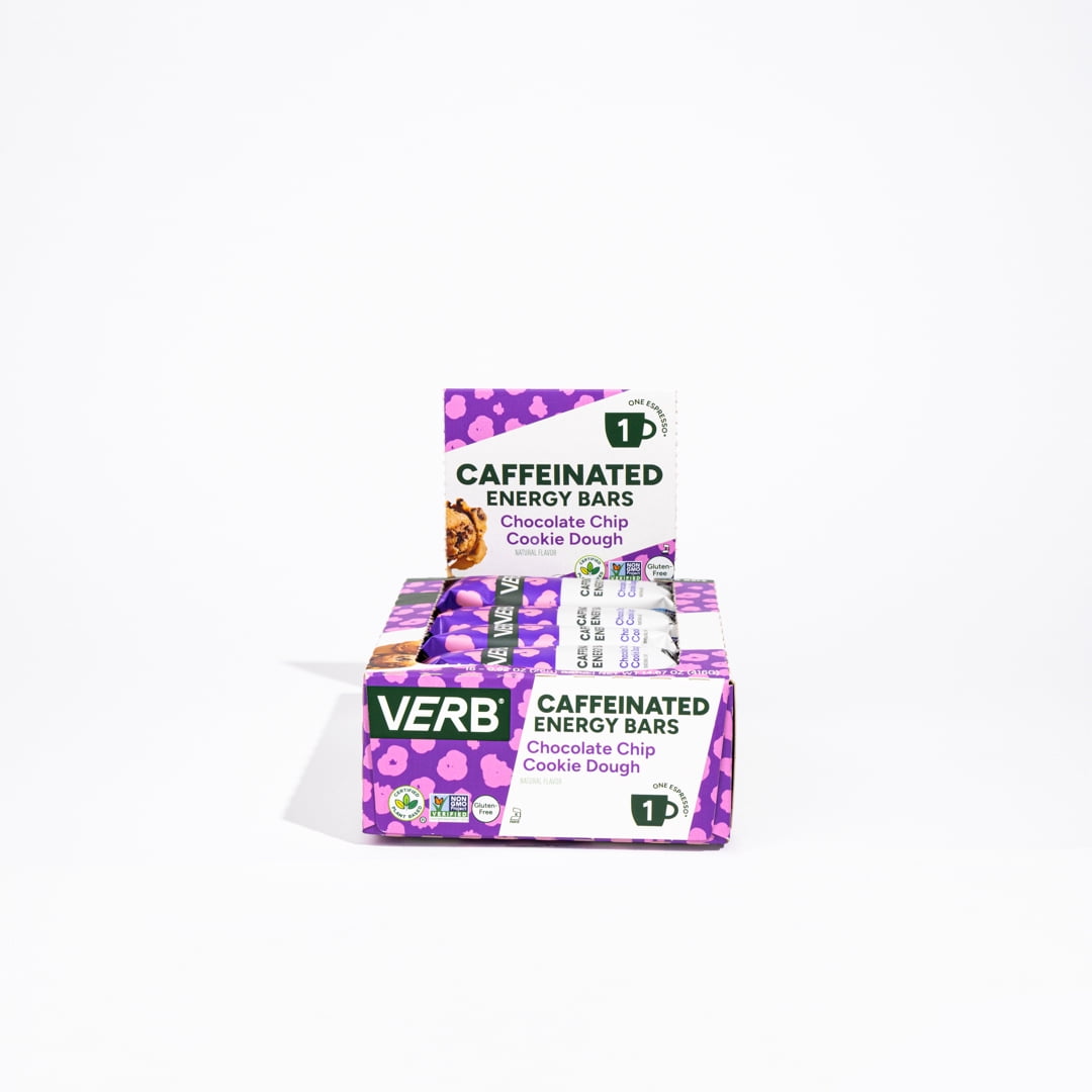 Verb Caffeinated Snack Bars, Chocolate Chip Cookie Dough 16ct box