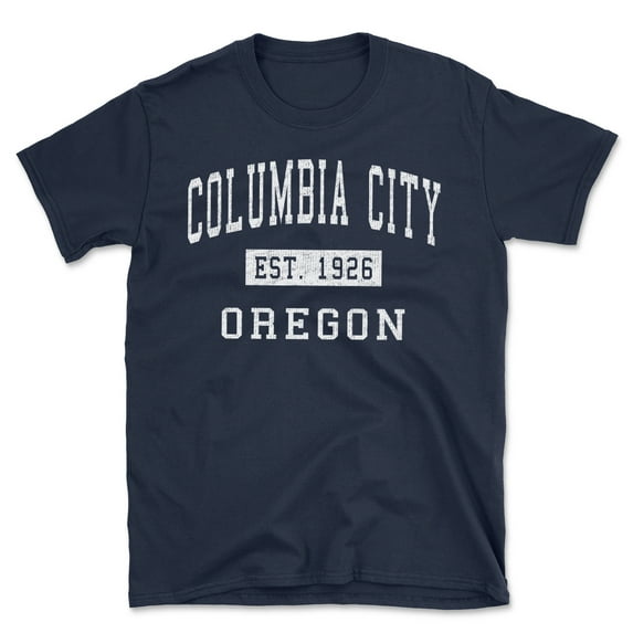 Columbia City Oregon Classic Established Men's Cotton T-Shirt