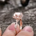 thumbnail image 6 of 4.75 Carat 10mm Cushion Cut Morganite Engagement Ring Diamond Moissanite Promise Ring 10k Rose Gold Infinity Twisted Halo Stacking Band, 6 of 6