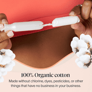 Cora 100% Organic Cotton Applicator Tampons, 16 Regular / 16 Super, 32 Count