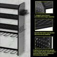 thumbnail image 3 of Power Tool Organizer,Large 8 Drill Holder Wall Mount with 2 Side Pegboards,5 Layer Metal Tool Storage Rack with 12 Hooks,Tool Shelf for Garage Organization,Utility Battery Shelves - Black, 3 of 11