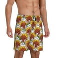 thumbnail image 2 of Uemuo Cartoon Sunflowers Pattern Men's Short Pajama Pants – Soft & Breathable Lounge Shorts, Elastic Waistband with Pockets, Lightweight Sleepwear for All-Season Comfort-XX-Large, 2 of 6