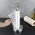 thumbnail image 5 of Countertop Stainless Steel Paper Towel Holder Modern Stand Up, Easy One-Handed Tear Kitchen Paper Towel Dispenser with Base for Standard Paper Towel Rolls, Brushed Nickel, 5 of 6
