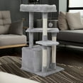 thumbnail image 2 of Pefilos 32" Cat Scratching Post, Christmas Tree Cat Scratcher Post for Indoor Cats, Small Kitten Claw Cat Tree with 3 Posts, Gray, 2 of 12