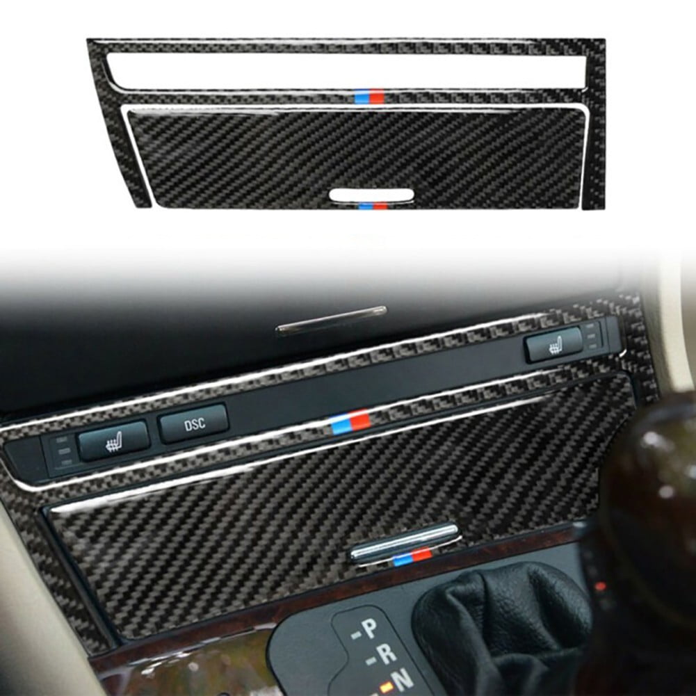2PCs Carbon Fiber Interior Car Central Cover Trim for BMW 3-Series E46 1998-2005