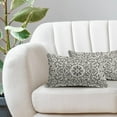 thumbnail image 2 of Light Grey Ethnic Boho Pillow Covers 12 X 20 Inch Bohemian Carpet Style Vintage Gray Flower Print Decorative Throw Pillows Outdoor Linen Lumbar Cushion Case Farmhouse Decor for Home Sofa Bed Set of 2, 2 of 6