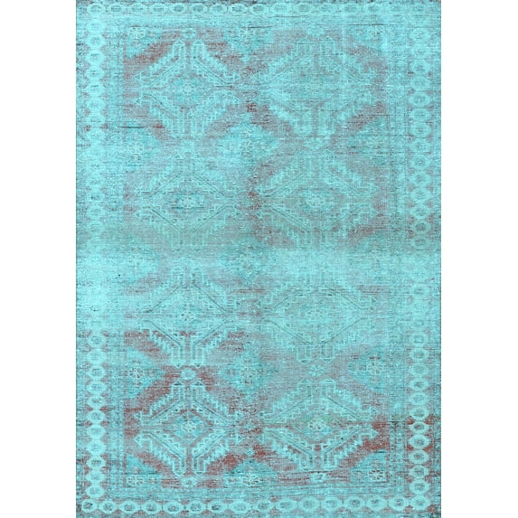 Ahgly Company Indoor Rectangle Persian Light Blue Traditional Area Rugs, 2' x 5'