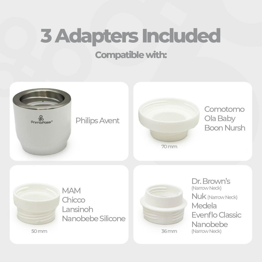 Primo Passi Portable Baby Bottle Warmer, USB Travel Milk Warmer for Breastmilk & Formula, White