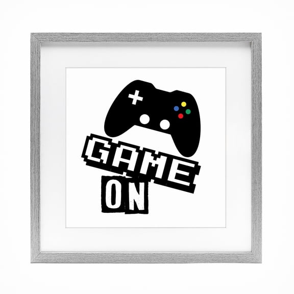 Stupell Industries Contemporary Playful Game On Gray Framed Print Under Glass, 16 x 16, by Marcus Prime