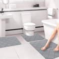 thumbnail image 3 of 3PC Bath Mats for Bathroom, Shower Mats Soft Comfortable Water Absorption, Bathroom Rugs Non Slip Thick Machine Washable Easier To Dry Dark, 3 of 7