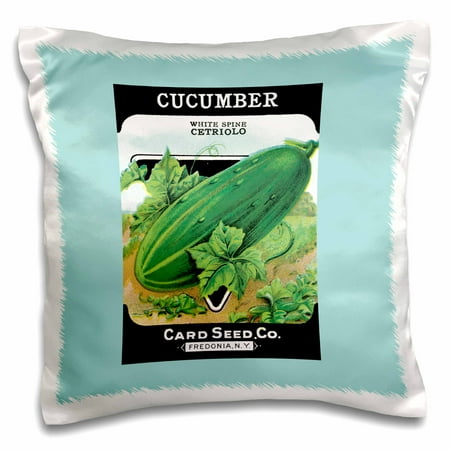 3dRose Cucumber White Spine Cetriolo Card Seed Company Fredonia NY - Pillow Case, 16 by