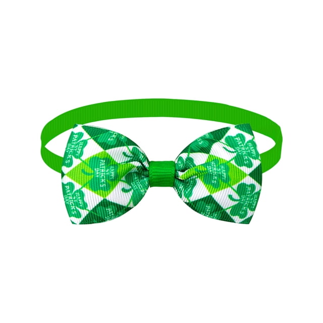 Home Decor St. Patrick'S Day Bow Tie Green For Cats And Dogs Decorative Four Leaf Clovers Holiday Small And Medium Petss