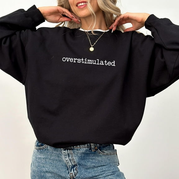 Overstimulated Period Sweatshirt – Funny Mom Life Crewneck – Stay-at-Home Loungewear – Cozy Unisex Fleece Pullover for Women or Men